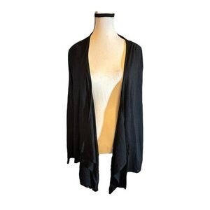 Women’s 2X Danksin NOW Actives Black Semi Fitted Drape Front Cardigan 18 20 XXL